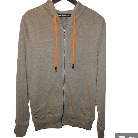Hoodiebuddie Gray Hoodie Zip Up Size Medium - Picture 1 of 9
